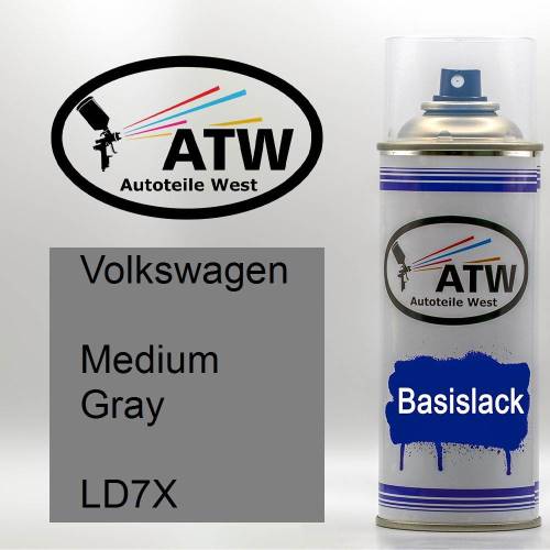 Volkswagen, Medium Gray, LD7X: 400ml Sprühdose, von ATW Autoteile West.